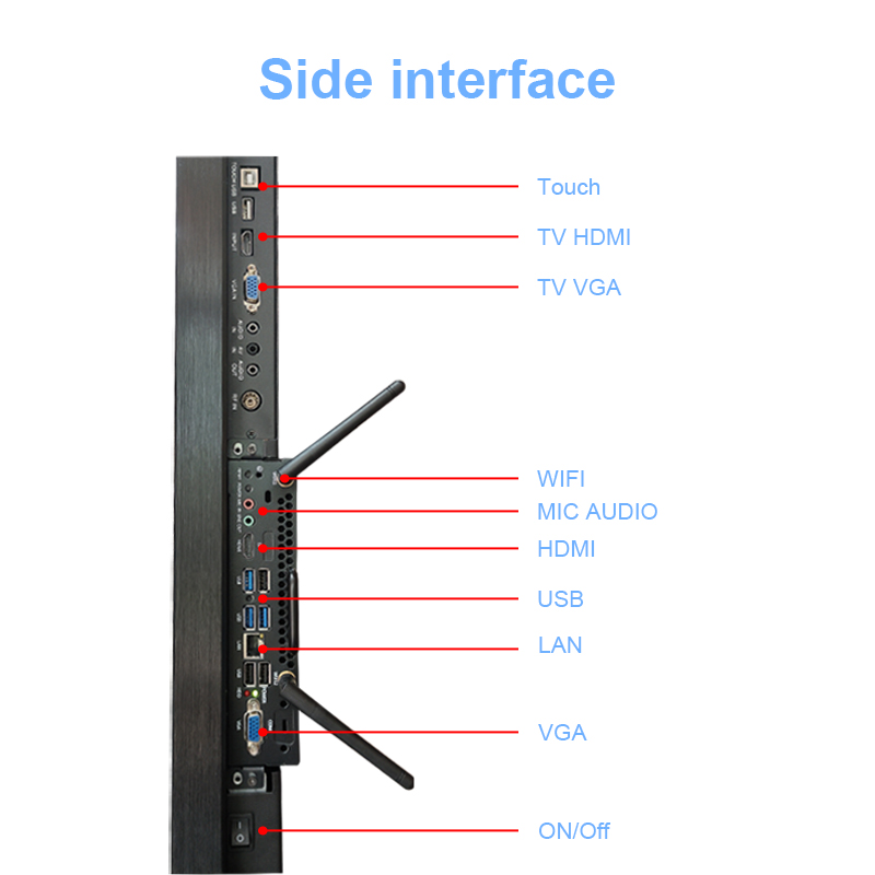 Mobile Stand LCD Display 85 Inch Interactive Whiteboard